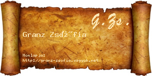 Granz Zsófia névjegykártya